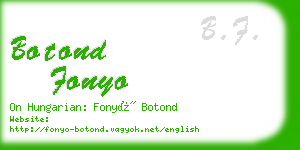 botond fonyo business card